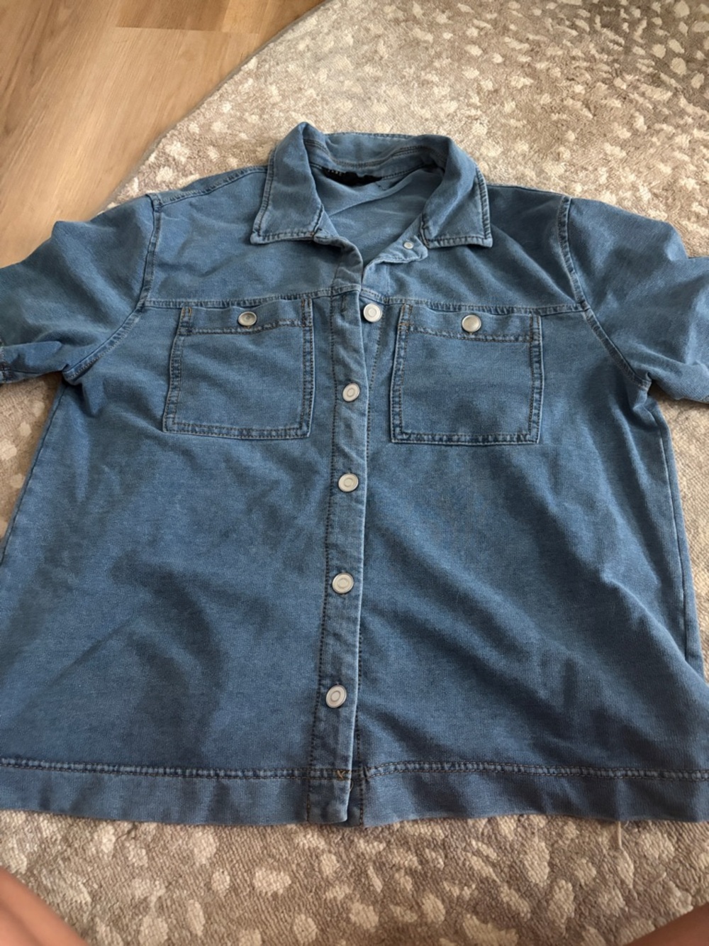 Jane and Delancey Blue Button-Down Denim Shirt